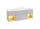 Villeroy und Boch Finion Waschtischunterschrank F741HFGJ 160x60,3x50,1cm, Regale Gold matt lacquer, Light grey matt