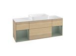 Villeroy und Boch Finion Waschtischunterschrank G741GMPC 160x60,3x50,1cm, Regale Olive matt lacquer, Oak Veneer