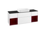 Villeroy und Boch Finion Waschtischunterschrank G742HBGF 160x60,3x50,1cm, Regale Peony matt lacquer, Glossy white lacquer