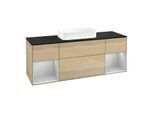 Villeroy und Boch Finion Waschtischunterschrank F742GJPC 160x60,3x50,1cm, Regale Light grey matt lacquer, Oak Veneer