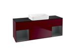 Villeroy und Boch Finion Waschtischunterschrank G742HGHB 160x60,3x50,1cm, Regale Midnight matt lacquer, Peony Matt