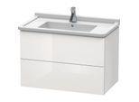 Duravit L-Cube Waschtisch-Unterschrank LC626508585 82 x 46,9 cm, weiß hochglanz, 2 Schubkästen, wandhängend