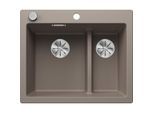 Blanco Pleon 6 Silgranit Spüle 523703 61,5 x 51 cm, tartufo, reversibel, Ablauffernbedienung mit Drehbetätigung