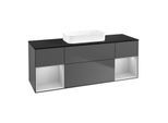 Villeroy und Boch Finion Waschtischunterschrank F742GJGK 160x60,3x50,1cm, Regale Light grey matt lacquer, Anthracite matt