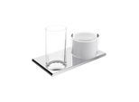 Keuco Edition 400 Doppelhalter 11553139000 Schwarzchrom gebürstet, für Glas und Lotionspender
