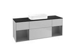 Villeroy und Boch Finion Waschtischunterschrank F742GKGJ 160x60,3x50,1cm, Regale Anthracite matt lacquer, Light grey matt