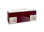 Villeroy und Boch Finion Waschtischunterschrank F741HHHB 160x60,3x50,1cm, Regale sand matt lacquer, Peony Matt