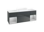 Villeroy und Boch Finion Waschtischunterschrank F741GJHG 160x60,3x50,1cm, Regale Light grey matt lacquer, Midnight Blue Matt Lacquer