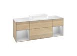 Villeroy und Boch Finion Waschtischunterschrank F741GJPC 160x60,3x50,1cm, Regale Light grey matt lacquer, Oak Veneer