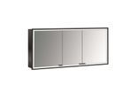 Emco prime Unterputz-Lichtspiegelschrank 949713597 1400x730mm, 3-türig, schwarz/spiegel