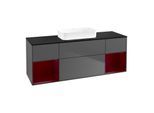 Villeroy und Boch Finion Waschtischunterschrank F742HBGK 160x60,3x50,1cm, Regale Peony matt lacquer, Anthracite matt