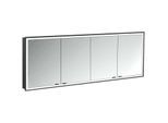 Emco prime Unterputz-Lichtspiegelschrank 949713599 2000x730mm, 4-türig, schwarz/spiegel