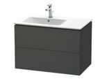Duravit L-Cube Waschtisch-Unterschrank LC629104949 82x48,1x55cm, 2 Schubkästen, Becken links, graphit matt