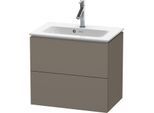 Duravit L-Cube Waschtisch-Unterschrank LC625609090 62 x 39,1 cm, flannel grey seidenmatt, 2 Schubkästen, wandhängend