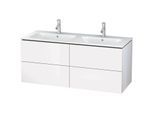 Duravit L-Cube Waschtischunterbau LC625908585 Weiß Hochglanz, 129x55x48,1cm, 4 Schubladen