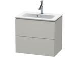 Duravit L-Cube Waschtisch-Unterschrank LC625600707 62 x 39,1 cm, betongrau matt, 2 Schubkästen, wandhängend