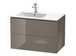 Duravit L-Cube Waschtisch-Unterschrank LC629108989 82x48,1x55cm, 2 Schubkästen, Becken links, flannel grey hochglanz