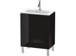 Duravit L-Cube Waschtisch-Unterschrank LC667304040 62 x 39,1 cm, schwarz hochglanz, 2 Auszüge, stehend