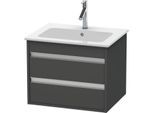 Duravit Ketho Waschtisch-Unterschrank KT642804949 60 x 47,5 cm, graphit matt, 2 Schubkästen, wandhängend