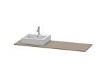 Duravit XSquare Konsole XS060HL9090 160x55cm, mit 1 Ausschnitt, links, Flannel Grey seidenmatt