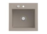 Villeroy und Boch Subway 50 S Einbauspüle 331502AM mit Ablaufgarnitur, Excenterbetätigung, 525 x 510 mm, almond CeramicPlus