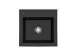 Villeroy und Boch Subway 50 S Einbauspüle 331501S5 mit Ablaufgarnitur, 525 x 510 mm, Handbetätigung, ebony CeramicPlus