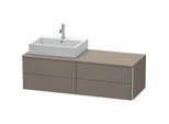 Duravit XSquare Waschtisch-Unterschrank XS4913L9090 140x40x54,8cm, 4 Schubkästen, links, Flannel Grey seidenmatt
