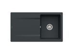 Villeroy & Boch Siluet Einbauspüle 333501S5 mit Ablaufgarnitur und Handbetätigung, Ebony