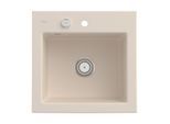Villeroy und Boch Subway 50 S Einbauspüle 331502FU mit Ablaufgarnitur, Excenterbetätigung, 525 x 510 mm, ivory CeramicPlus