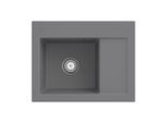 Villeroy und Boch Subway 45 Compact Einbauspüle 331201SL links, mit Ablaufgarnitur, Handbetätigung, 650 x 510 mm, stone CeramicPlus