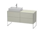 Duravit XSquare Waschtisch-Unterschrank XS4923L6060 1400x538x548mm, 4 Auszüge, links, Taupe seidenmatt