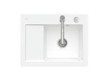 Villeroy und Boch Subway 45 Compact Einbauspüle 331302R1 rechts, mit Ablaufgarnitur, Excenterbetätigung, 650 x 510 mm, weiß alpin CeramicPlus