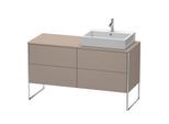 Duravit XSquare Waschtisch-Unterschrank XS4923R4343 140x53,8x54,8cm, 4 Auszüge, rechts, Basalt matt