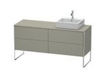Duravit XSquare Waschtisch-Unterschrank XS4924R9292 160x53,8x54,8cm, 4 Auszüge, rechts, Steingrau seidenmatt