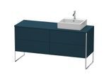 Duravit XSquare Waschtisch-Unterschrank XS4924R9898 160x53,8x54,8cm, 4 Auszüge, rechts, Nachtblau seidenmatt
