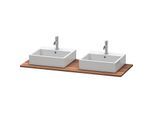Duravit XSquare Massivholzkonsole XS064GB7777 140x55cm, mit zwei Ausschnitten, Amerikanisch Nussbaum