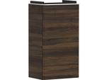 hansgrohe Xelu Q Waschtischunterschrank 54014700 340x605x245mm, für Handwaschbecken, links, Nussbaum dunkel, mattweiß