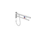 Hewi System 900 Stützklappgriff 900.50.209XA Ausladung 850 mm, Edelstahl matt geschliffen, links