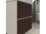 hansgrohe Xevolos E Waschtischunterschrank 54173730 480x555x475mm, für Handwaschbecken, 2 Schubladen, sandbeige matt, Eiche dunkel