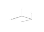 Hewi System 900 Vorhangstange 900.34.302XA 1487 x 1475 x 1487 mm, 46 Vorhangringe, Edelstahl matt geschliffen
