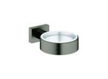 Grohe Essentials Cube Halter 40508AL1 hard graphite gebürstet, für Glas, Seifenspender/-schale