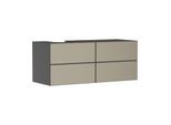 hansgrohe Xevolos E Waschtischunterschrank 54238390 1370x555x550mm, 4 Schubladen, links, schiefergrau matt, bronze Struktur