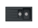 Villeroy & Boch Architectura Einbauspüle 336501S5 mit Ablaufgarnitur und Handbetätigung, Ebony
