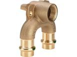 Viega Sanpress Doppelwandscheibe 687908 22 mm x Rp 1/2 x 22 mm, Rotguss oder Siliziumbronze, mit SC-Contur