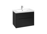 Villeroy und Boch Subway 3.0 Waschtisch-Unterschrank C57401VL 77,2x57,6x47,8cm, ohne LED/Griff Volcano black, volcano black