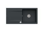 Villeroy & Boch Siluet Einbauspüle 333602S5 mit Ablaufgarnitur und Exzenterbetätigung, Ebony