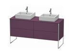 Duravit XSquare Waschtisch-Unterschrank XS4927B9494 160x53,8x54,8cm, 4 Auszüge, beidseitig, Aubergine seidenmatt