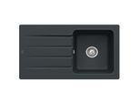 Villeroy & Boch Architectura Einbauspüle 335001S5 mit Ablaufgarnitur und Handbetätigung, Ebony