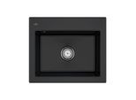 Villeroy und Boch Subway Style 60 S Einbauspüle 330901S5 mit Ablaufgarnitur, Handbetätigung, 600 x 510 mm, ebony CeramicPlus