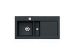 Villeroy und Boch Subway 60 Einbauspüle 677002S5 links, mit Ablaufgarnitur, Excenterbetätigung, 1000 x 510 mm, ebony CeramicPlus